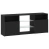 Meuble TV avec éclairage LED chêne noir 120 x 30 x 50 cm bois d'ingénierie 618791618791