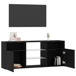Meuble TV avec éclairage LED chêne noir 120 x 30 x 50 cm bois d'ingénierie 618791618791