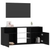 Meuble TV avec éclairage LED chêne noir 120 x 30 x 50 cm bois d'ingénierie 618791618791