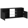 Meuble TV avec éclairage LED chêne noir 120 x 30 x 50 cm bois d'ingénierie 618791618791