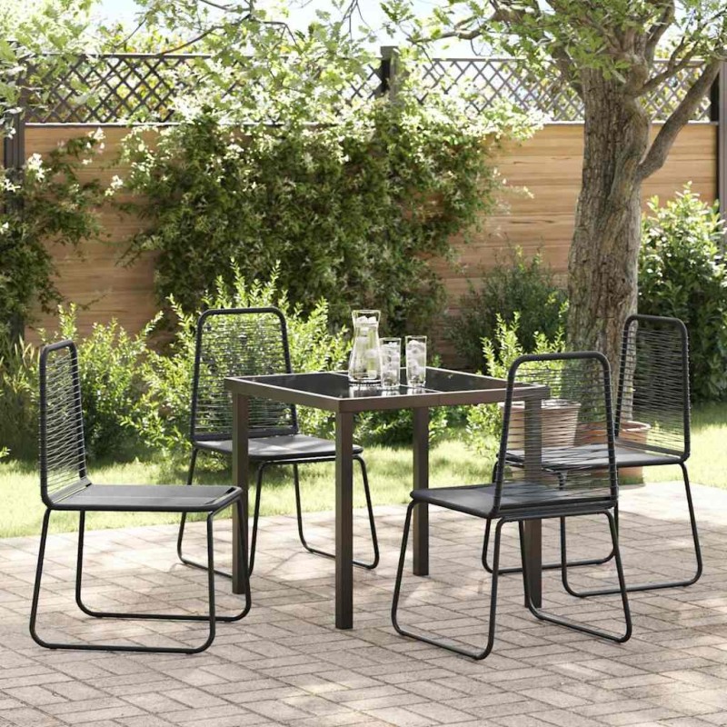 Ensemble de salle à manger pour jardin 5 pcs Noir 618793618793