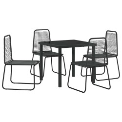 Ensemble de salle à manger pour jardin 5 pcs Noir 618793618793