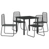 Ensemble de salle à manger pour jardin 5 pcs Noir 618793618793