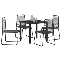 Ensemble de salle à manger pour jardin 5 pcs Noir 618793618793