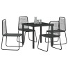 Ensemble de salle à manger pour jardin 5 pcs Noir 618793618793