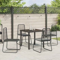 Ensemble de salle à manger pour jardin 5 pcs Noir 618793618793