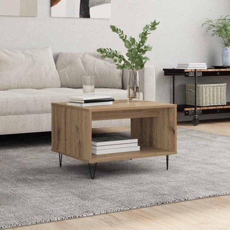 Table basse chêne artisanal 60 x 50 x 40 cm Bois d'ingénierie 618795618795