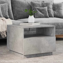 Table basse avec lumières LED gris béton 50x49x40 cm 618796618796