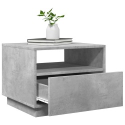 Table basse avec lumières LED gris béton 50x49x40 cm 618796618796