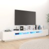 Meuble TV avec lumières LED Blanc 260x35x40 cm 618799618799