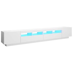 Meuble TV avec lumières LED Blanc 260x35x40 cm 618799618799