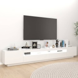 Meuble TV avec lumières LED Blanc 260x35x40 cm 618799618799