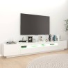 Meuble TV avec lumières LED Blanc 260x35x40 cm 618799618799