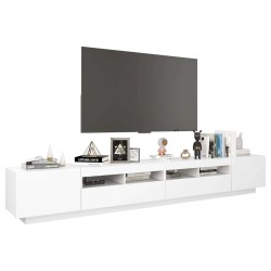 Meuble TV avec lumières LED Blanc 260x35x40 cm 618799618799