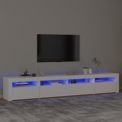 Meuble TV avec lumières LED Blanc 240x35x40 cm 618800618800