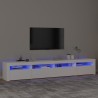 Meuble TV avec lumières LED Blanc 240x35x40 cm 618800618800