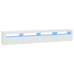 Meuble TV avec lumières LED Blanc 240x35x40 cm 618800618800