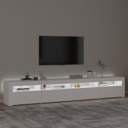 Meuble TV avec lumières LED Blanc 240x35x40 cm 618800618800