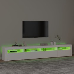 Meuble TV avec lumières LED Blanc 240x35x40 cm 618800618800