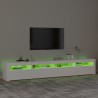 Meuble TV avec lumières LED Blanc 240x35x40 cm 618800618800
