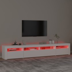 Meuble TV avec lumières LED Blanc 240x35x40 cm 618800618800