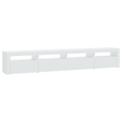Meuble TV avec lumières LED Blanc 240x35x40 cm 618800618800