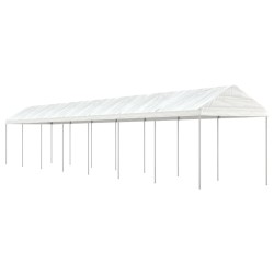 Belvédère avec toit blanc 15,61x2,28x2,69 m polyéthylène 618801618801