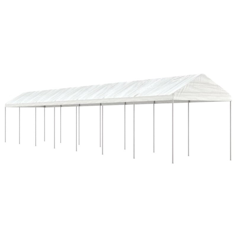 Belvédère avec toit blanc 15,61x2,28x2,69 m polyéthylène 618801618801
