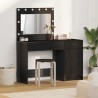 Table de Toilette avec tiroir 2 pcs Noir Bois d'ingénierie 618802618802