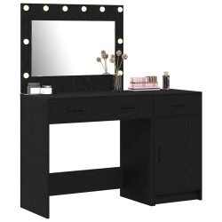 Table de Toilette avec tiroir 2 pcs Noir Bois d'ingénierie 618802618802