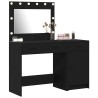 Table de Toilette avec tiroir 2 pcs Noir Bois d'ingénierie 618802618802