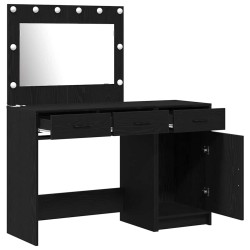 Table de Toilette avec tiroir 2 pcs Noir Bois d'ingénierie 618802618802