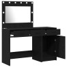 Table de Toilette avec tiroir 2 pcs Noir Bois d'ingénierie 618802618802