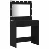 Table de Toilette avec tiroir 2 pcs Noir Bois d'ingénierie 618802618802