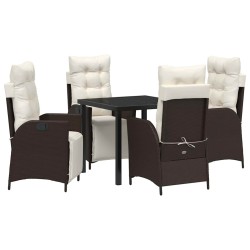 Ensemble de salle à manger pour jardin 5 pcs Marron polyrotin 618803618803