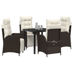 Ensemble de salle à manger pour jardin 5 pcs Marron polyrotin 618803618803