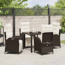 Ensemble de salle à manger pour jardin 5 pcs Marron polyrotin 618803618803
