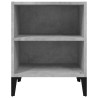 Table de chevet avec pieds en métal gris béton 40x30x50 cm 618811618811