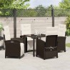 Ensemble de salle à manger pour jardin 5 pcs Marron polyrotin 618814618814