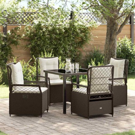 Ensemble de salle à manger pour jardin 5 pcs Marron polyrotin 618815618815