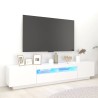 Meuble TV avec lumières LED Blanc 200x35x40 cm 618816618816