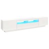 Meuble TV avec lumières LED Blanc 200x35x40 cm 618816618816