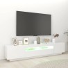 Meuble TV avec lumières LED Blanc 200x35x40 cm 618816618816