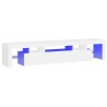 Meuble TV avec lumières LED Blanc 200x36,5x40 cm 618817618817