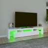 Meuble TV avec lumières LED Blanc 200x36,5x40 cm 618817618817