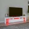 Meuble TV avec lumières LED Blanc 200x36,5x40 cm 618817618817
