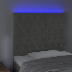 Tête de lit à LED Gris clair 90x7x118/128 cm Velours 618818618818