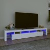 Meuble TV avec lumières LED Blanc 230x36,5x40 cm 618819618819