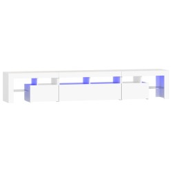 Meuble TV avec lumières LED Blanc 230x36,5x40 cm 618819618819