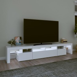 Meuble TV avec lumières LED Blanc 230x36,5x40 cm 618819618819